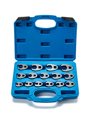 Metric Crowfoot Wrench Tool Kit 15PCS